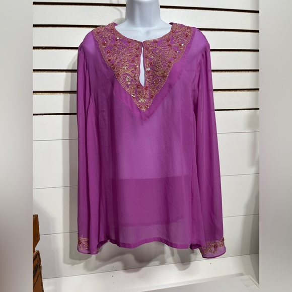 Lane Bryant beaded blouse - Picture 4 of 9